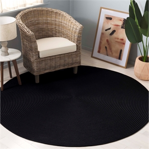 Safavieh Braided  6'-0&quot x 6'-0&quot Round Hand Woven Rug in Black