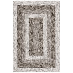 Safavieh Braided 6'-0&quot x 9'-0&quot Oval Hand Woven Rug in Ivory / Black