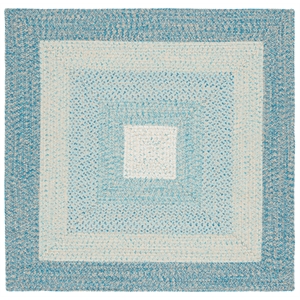 Safavieh Braided 5'-0&quot x 5'-0&quot Square Hand Woven Rug in Blue / Aqua