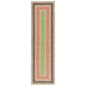 Safavieh Braided 2'-3&quot x 8'-0&quot Hand Woven Rug in Black / Green