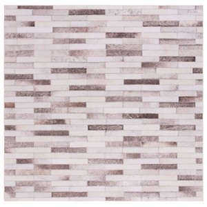 Safavieh Faux Hide 6'-0&quot x 6'-0&quotSquare Polyester Power Loomed Rug in Beige/Brown