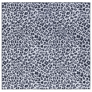 Safavieh Faux Hide 6'-0&quot x 6'-0&quotSquare Polyester Power Loomed Rug in Ivory/Black