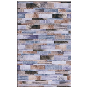 Safavieh Faux Hide 3'-0&quot x 5'-0&quot Polyester Power Loomed Rug in Beige / Purple