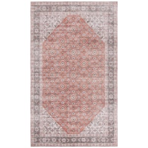Safavieh Arizona 6'-0&quot x 6'-0&quot Round Polyester Power Loomed Rug in Rust / Olive