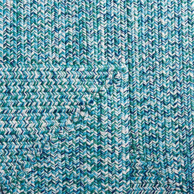 Safavieh Braided 5' X 5' Square Hand Woven Rug in Teal / Green