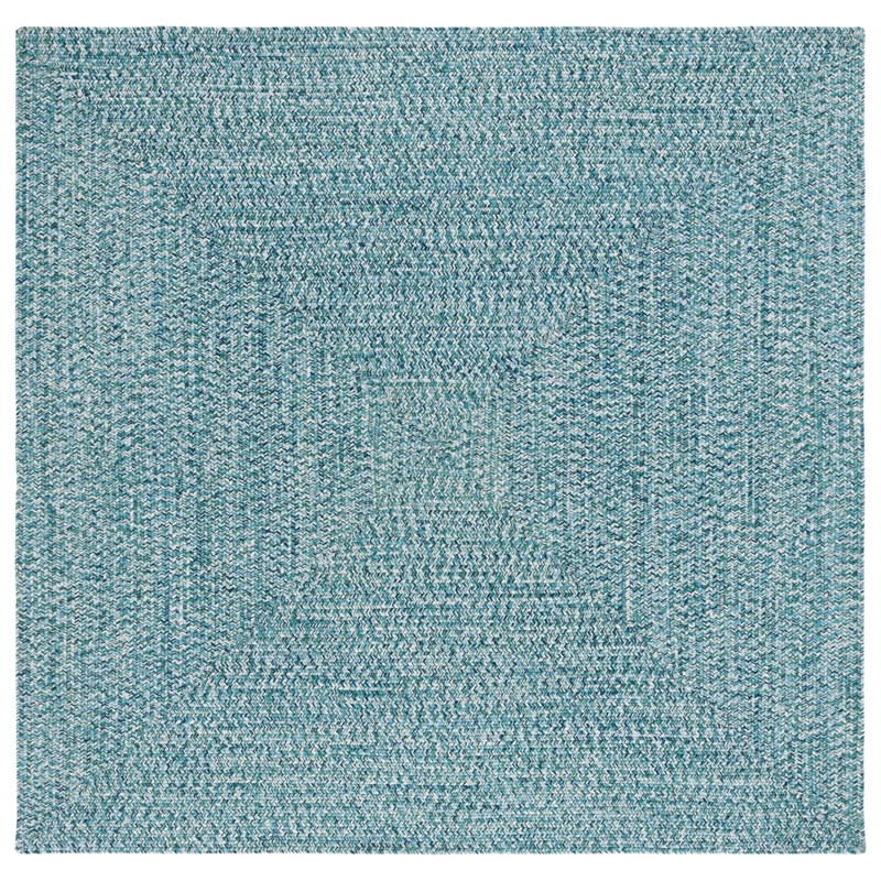 Safavieh Braided 5' X 5' Square Hand Woven Rug in Teal / Green