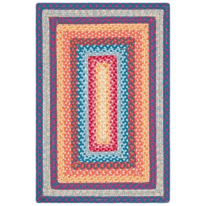 Safavieh Braided 6'-0&quot x 9'-0&quot Oval Hand Woven Rug in Red / Orange