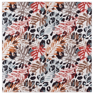 Safavieh Malibu 6'-0&quot x 6'-0&quot Square Polyester Power Loomed Rug in Ivory / Rust