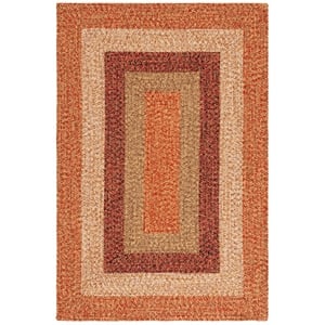 Safavieh Braided 4'-0&quot x 6'-0&quot Oval Hand Woven Rug in Rust / Red