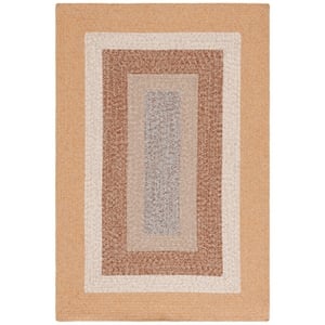 Safavieh Braided 4'-0&quot x 6'-0&quot Oval Hand Woven Rug in Brown / Light Brown