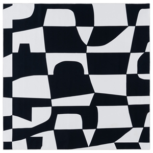 Safavieh Malibu 6'-0&quot x 6'-0&quot Square Polyester Power Loomed Rug in Ivory / Black