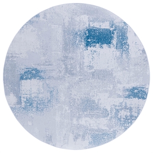 Safavieh Tacoma 4'-0&quot x 4'-0&quot Round Polyester Power Loomed Rug in Gray / Blue