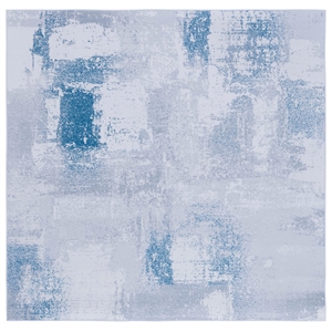 Safavieh Tacoma 8'-0&quot x 8'-0&quot Square Polyester Power Loomed Rug in Gray / Blue