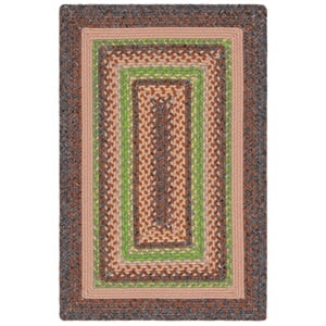 Safavieh Braided 8'-0&quot x 10'-0&quot Oval Hand Woven Rug in Brown / Green