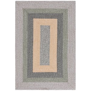 Safavieh Braided 3'-0&quot x 5'-0&quot Hand Woven Rug in Gray / Green