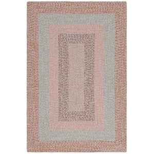 Safavieh Braided 3'-0&quot x 3'-0&quot Square Hand Woven Rug in Brown / Pink
