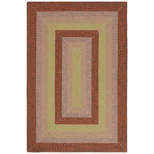 Safavieh Braided 4'-0&quot x 6'-0&quot Oval Hand Woven Rug in Brown / Green