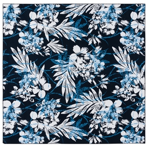 Safavieh Malibu 6'-0&quot x 6'-0&quot Square Polyester Power Loomed Rug in Black / Blue