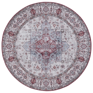Safavieh Tucson 3'-0&quot x 3'-0&quot Polyester Power Loomed Rug in Beige / Rust