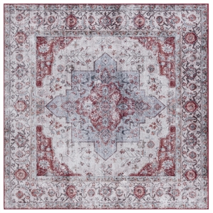 Safavieh Tucson 3'-0&quot x 3'-0&quot Polyester Power Loomed Rug in Beige / Rust
