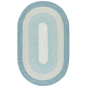 Safavieh Braided 3'-0&quot x 5'-0&quot Oval Hand Woven Rug in Blue / Aqua