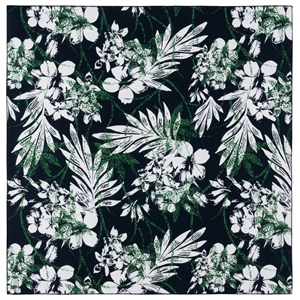 Safavieh Malibu 6'-0&quot x 6'-0&quot Square Polyester Power Loomed Rug in Black / Green