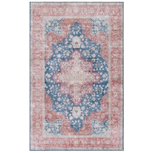 Safavieh Tucson 2'-6&quot x 4'-0&quot Polyester Power Loomed Rug in Navy / Rust