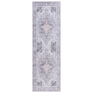 Safavieh Tucson 2'-6&quot x 10'-0&quot Polyester Power Loomed Rug in Purple / Sage