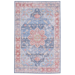 Safavieh Tucson 2'-6&quot x 4'-0&quot Polyester Power Loomed Rug in Blue / Rust