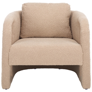 Safavieh Fifer Pine and Polyester Accent Chair in Tan