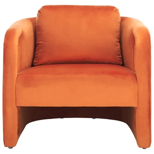 Safavieh Fifer Pine and Velvet Accent Chair in Rust