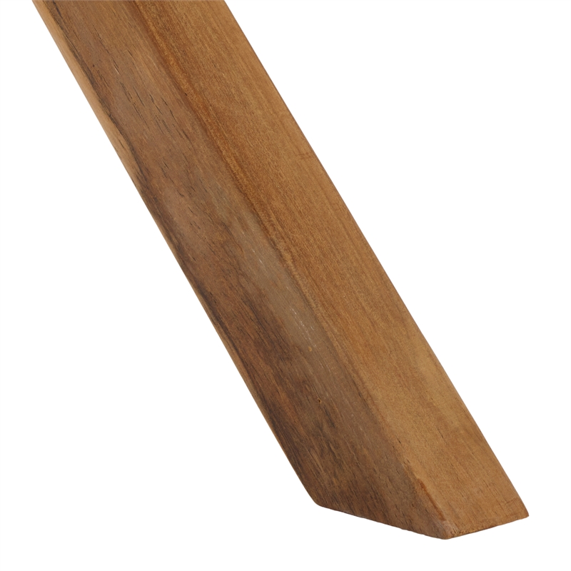 Safavieh Elron Teak and Leather Bench  in Brown / Natural