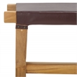 Safavieh Elron Teak and Leather Bench  in Brown / Natural