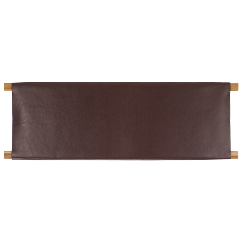 Safavieh Elron Teak and Leather Bench  in Brown / Natural