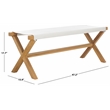 Safavieh Elron Teak and Leather Bench in White / Natural