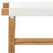 Safavieh Elron Teak and Leather Bench in White / Natural