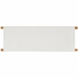 Safavieh Elron Teak and Leather Bench in White / Natural