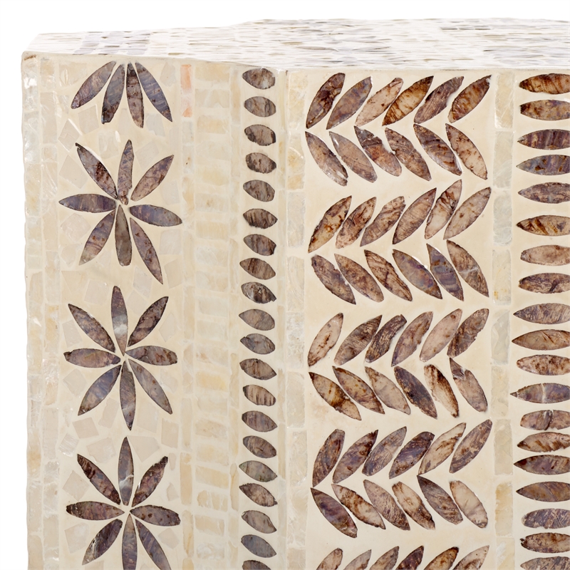 Safavieh Tuley Solid Wood Accent Table in White / Gold