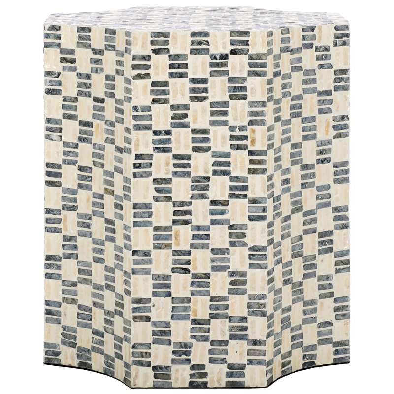 Safavieh Lindar Solid Wood Accent Table in White / Black