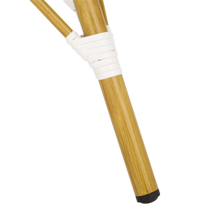 Safavieh Pomona  Aluminum Bistro Table  in White/Bamboo