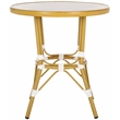 Safavieh Pomona  Aluminum Bistro Table  in White/Bamboo