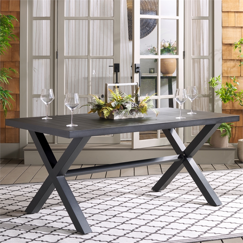 Safavieh Core Aluminum Dining Table in Gray