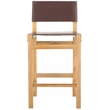 Safavieh Romee Wood and Leather Counter Stool in Amber /Natural
