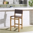 Safavieh Romee Wood and Leather Counter Stool in Amber /Natural