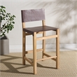 Safavieh Romee Wood and Leather Counter Stool in Amber /Natural