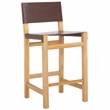Safavieh Romee Wood and Leather Counter Stool in Amber /Natural
