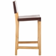 Safavieh Romee Wood and Leather Counter Stool in Amber /Natural