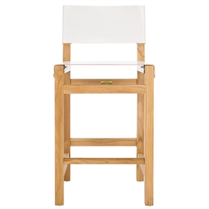 Safavieh Romee Wood and Leather  Counter Stool in White / Natural