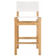 Safavieh Romee Wood and Leather  Counter Stool in White / Natural
