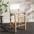 Safavieh Romee Wood and Leather  Counter Stool in White / Natural